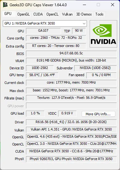 GPU Caps Viewer для Windows